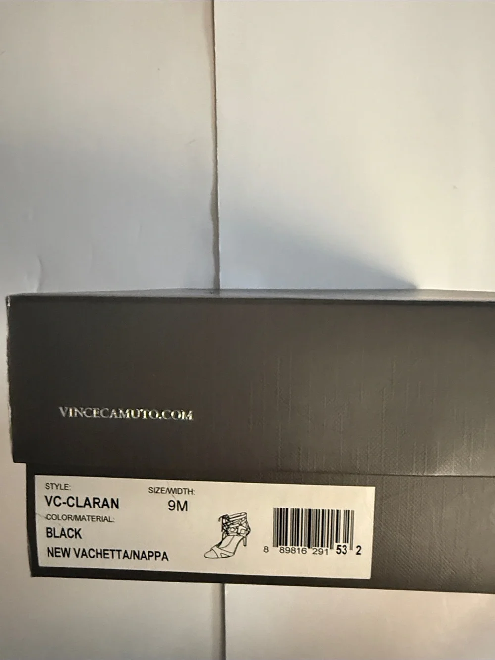 NWT VINCE CAMUTO CLARAN Black Leather Lace-Up High Heel Sandals, 9/39